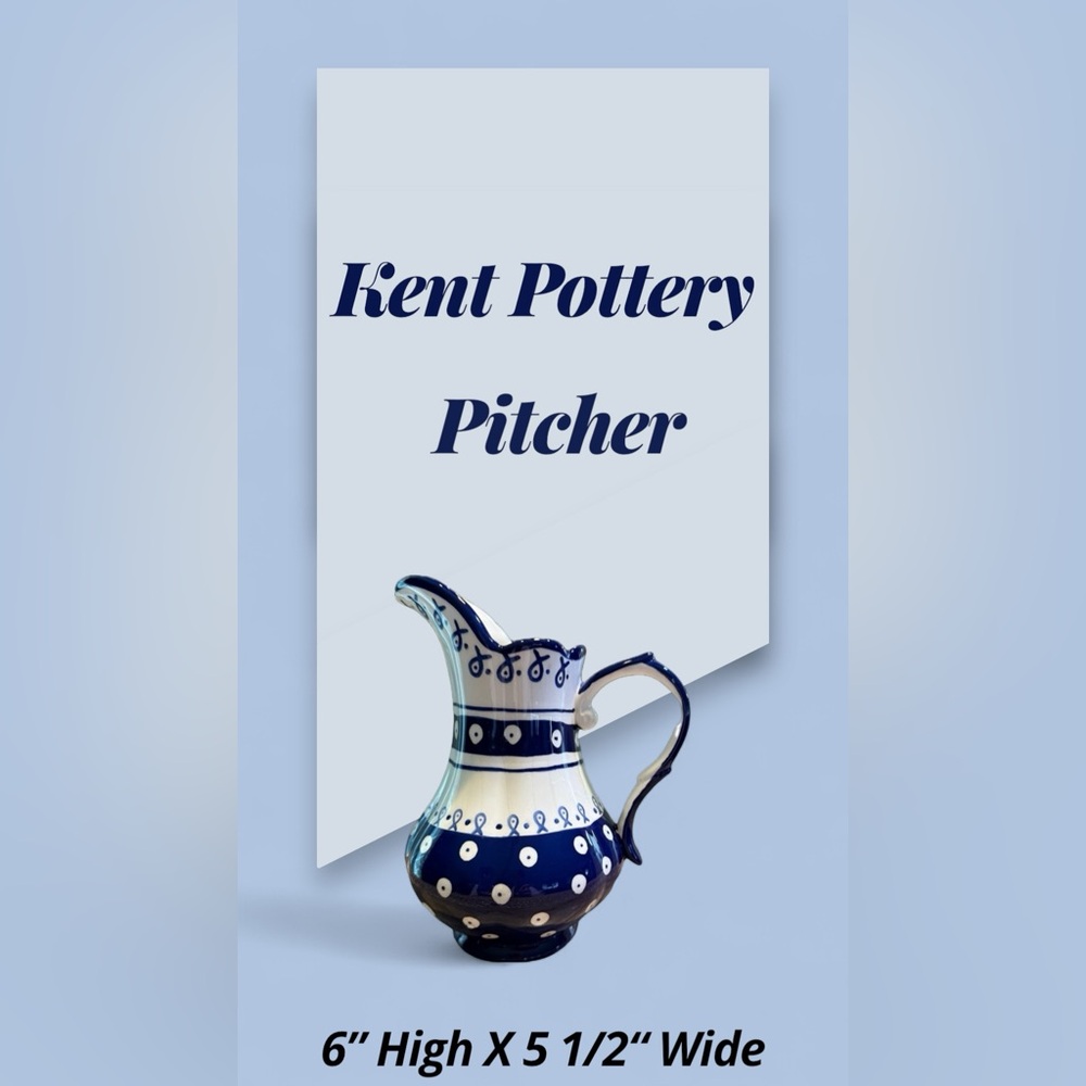 Rare polka blue and white pitcher. Another favorite of mine!